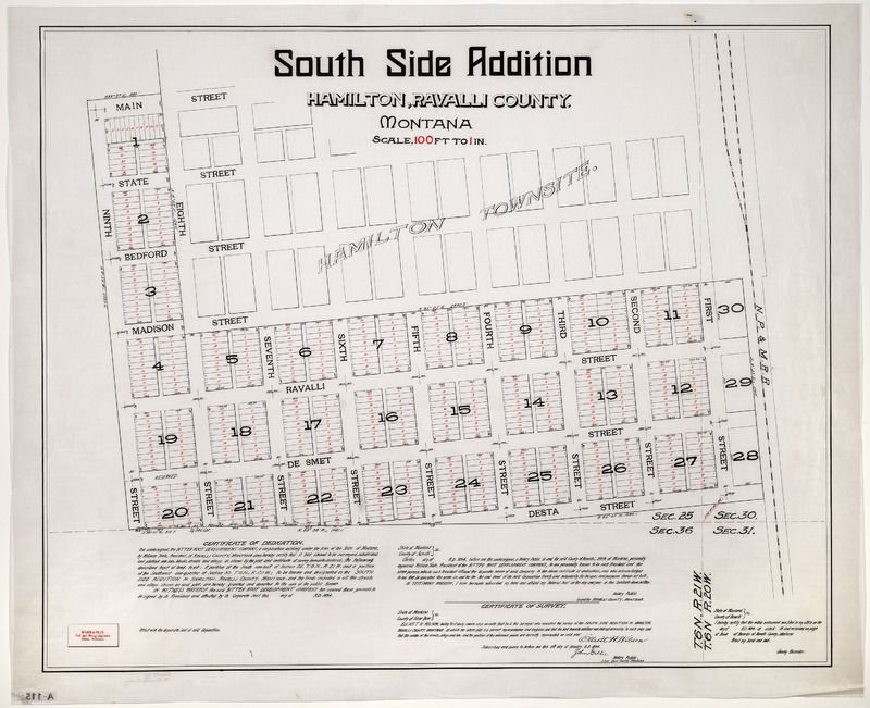South Side addition to Hamilton, Ravalli Co., Montana