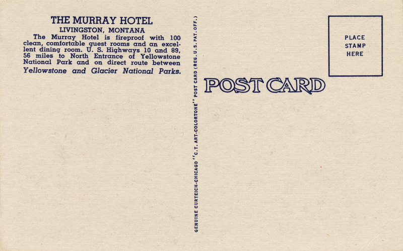 Murray Hotel - Livingston, Montana" [and Murray Cafe].