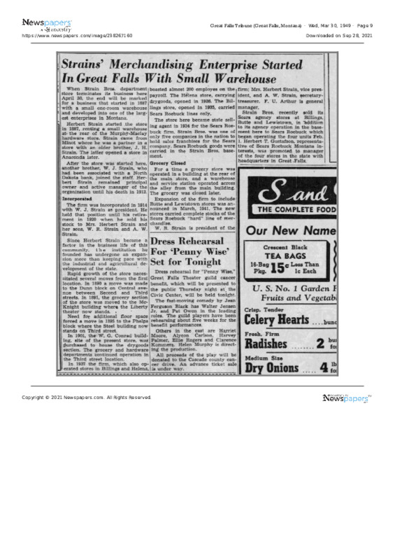 Strains Dept Store history Great_Falls_Tribune_Wed__Mar_30__1949_.pdf