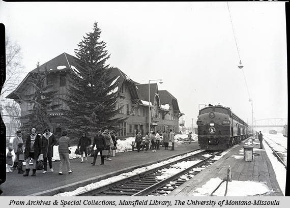 Great Northern Train 28 Arriving in Whitefish, Montana