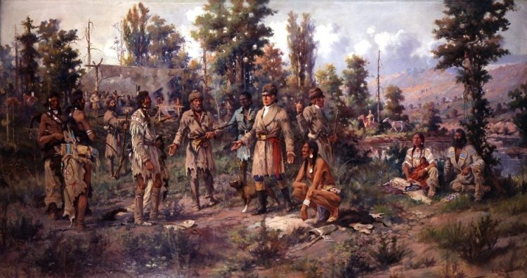Lewis and Clark at Traveler's Rest, Montana