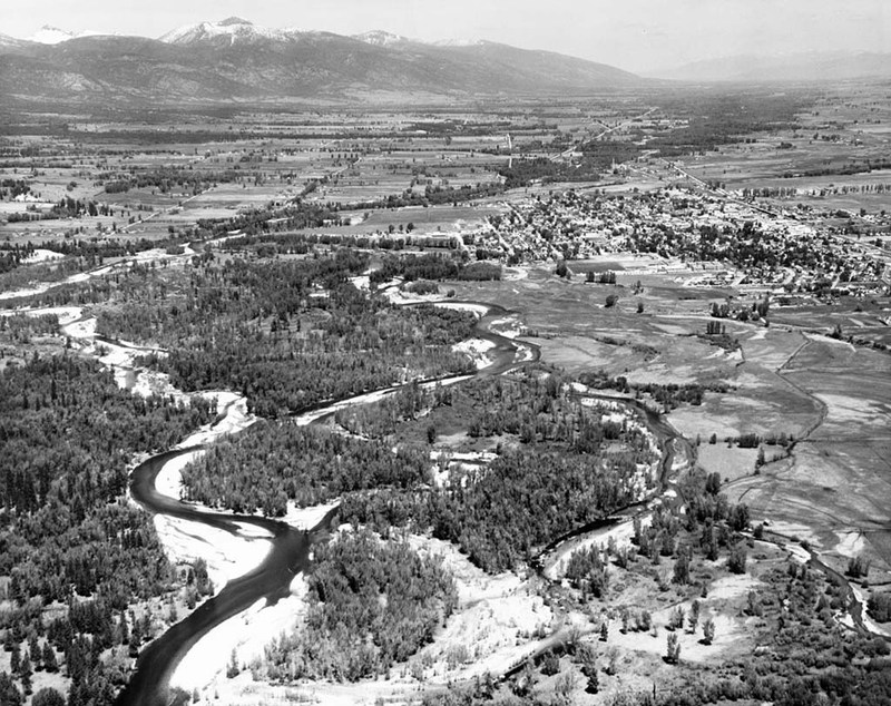 Aerial view of Hamilton, Montana