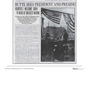 "Butte Sees President and President Sees a Mine"