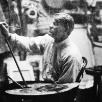 Charles M. Russell in his studio.