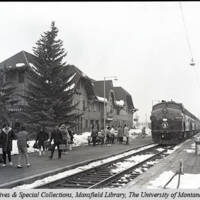 Great Northern Train 28 Arriving in Whitefish, Montana