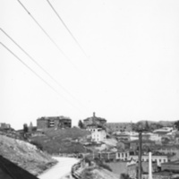 [Reeder's Alley, looking across Last Chance Gulch to the Fire Tower and Catholic Hill]